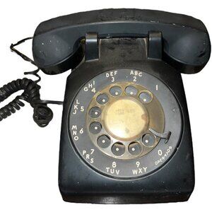 Vintage Matte Black Bell System - Western Electric 500DM  Rotary Telephone